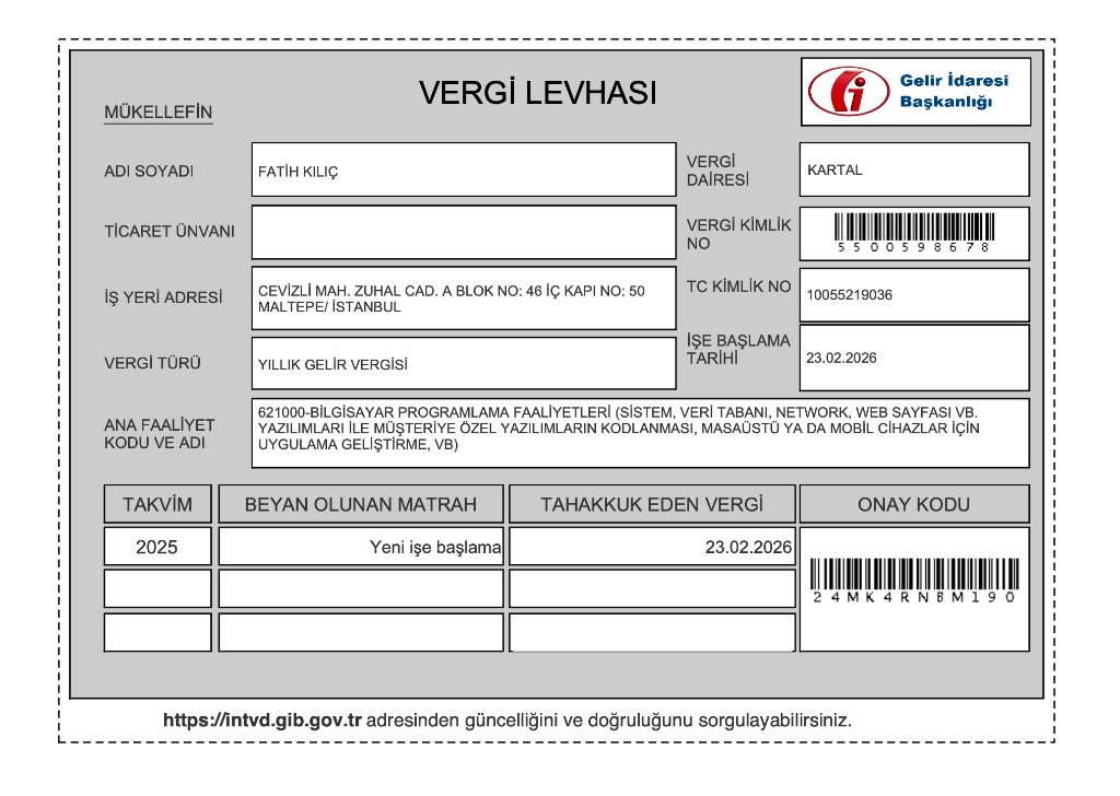 NextMeet Vergi Levhası – Fatih Kılıç